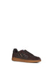 Sneakers Terrace in pelle e pelle scamosciata e Check marrone scuro