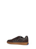Sneakers Terrace in pelle e pelle scamosciata e Check marrone scuro