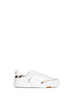 White and archive beige leather and nylon Harrow sneakers