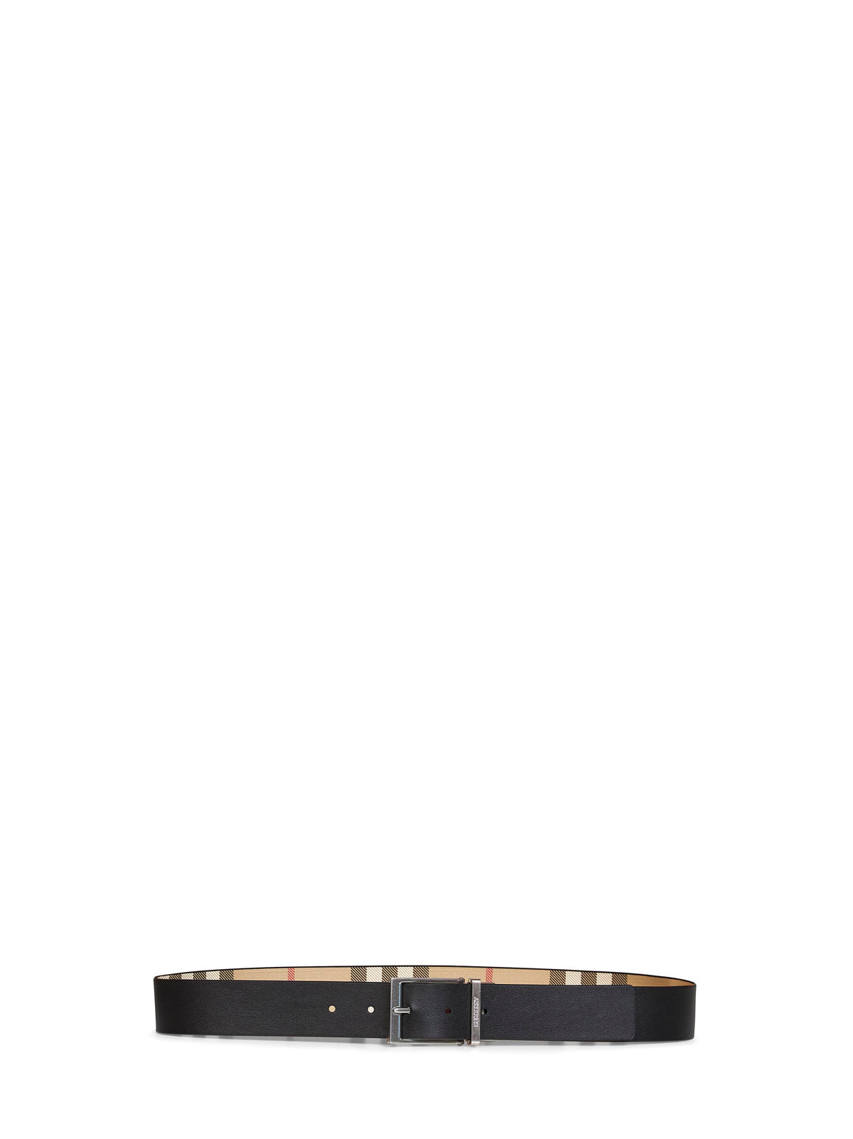 Cintura reversibile Check beige archivio e nero