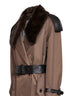 Sepia brown gabardine Roseville long trench coat