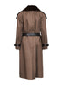 Sepia brown gabardine Roseville long trench coat