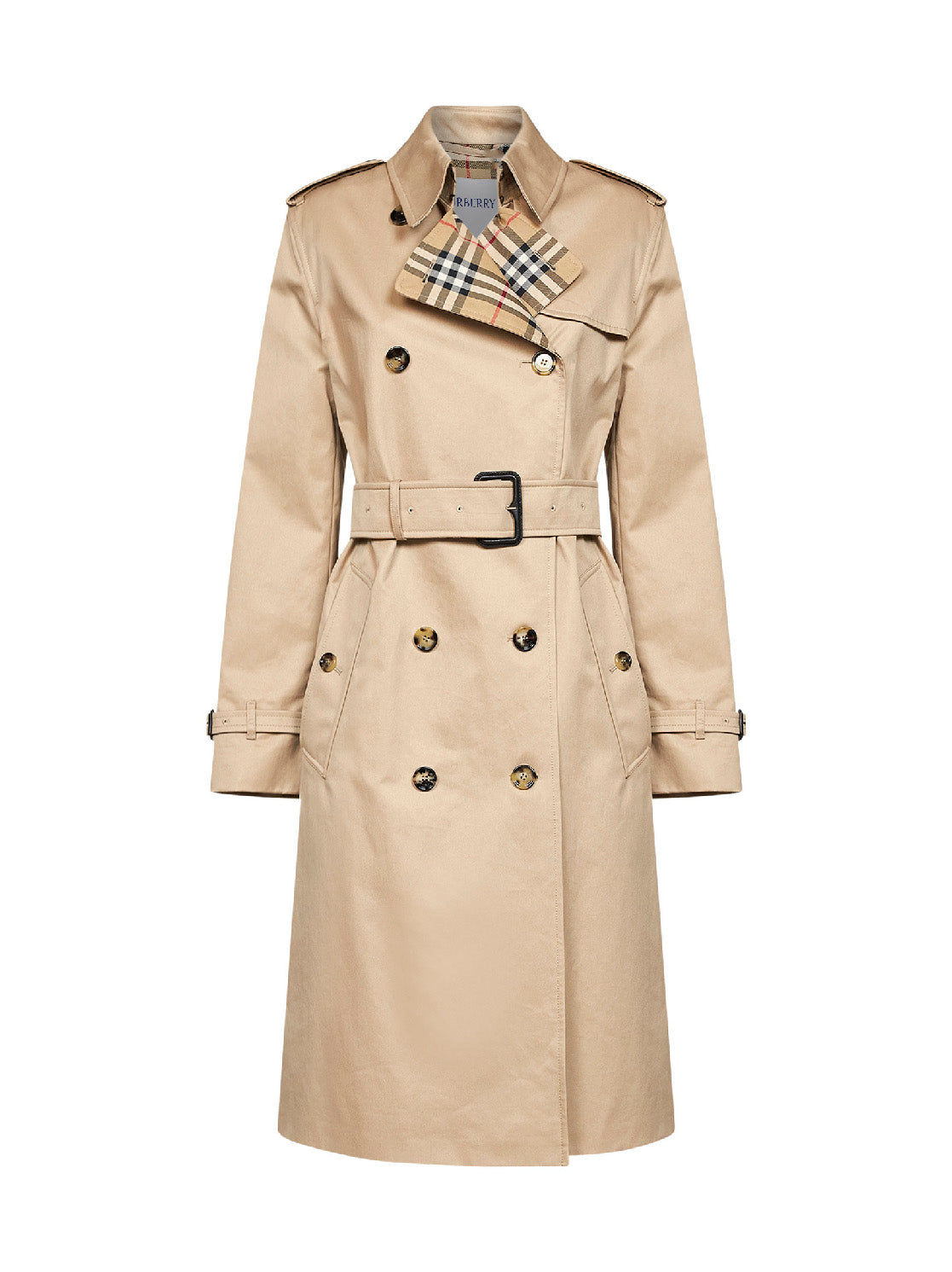 Trench Lakefield lungo in gabardine beige miele