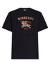 Black cotton T-shirt with Knight Check