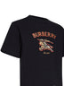Black cotton T-shirt with Knight Check