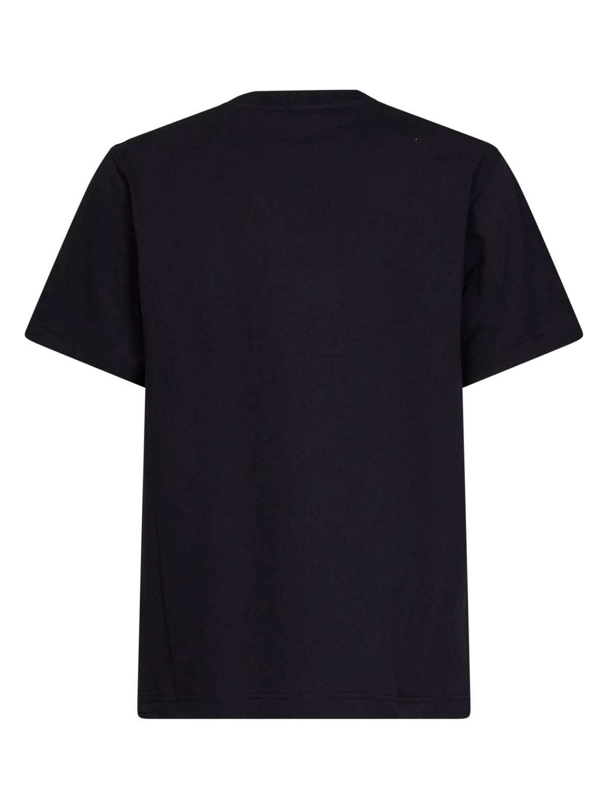 Black cotton T-shirt with Knight Check