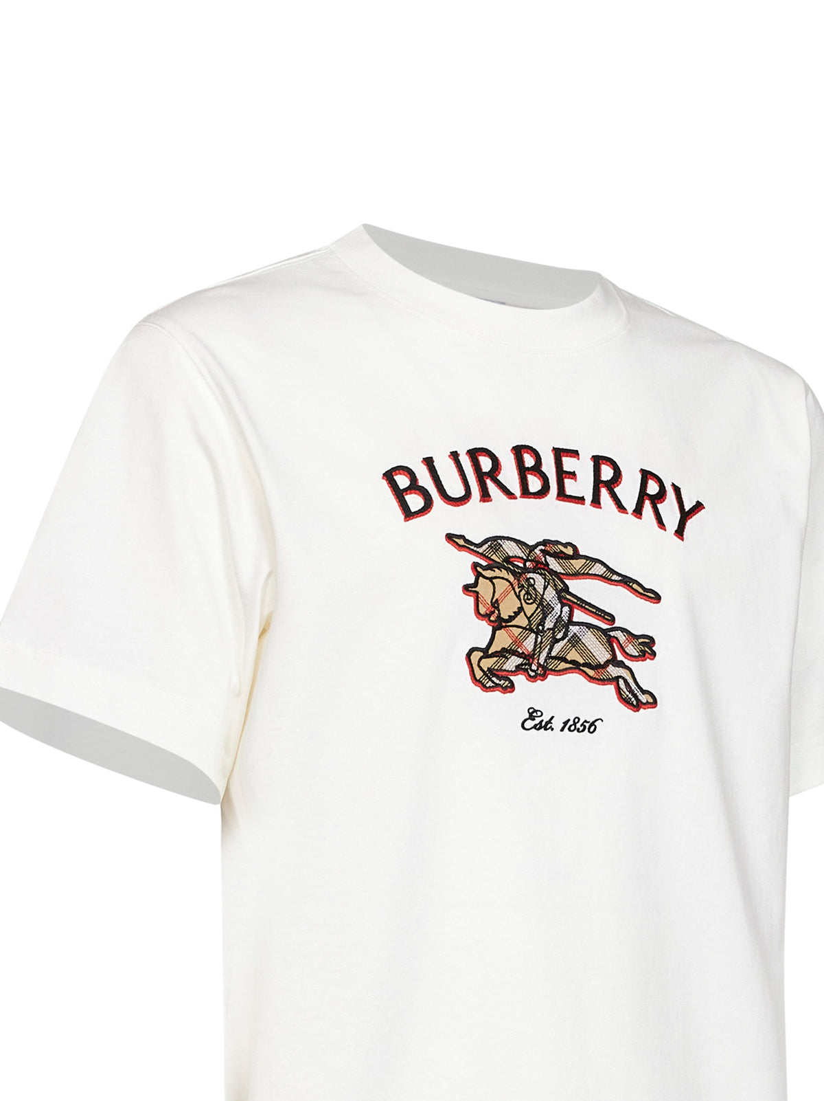 T-shirt in cotone gesso con Knight Check