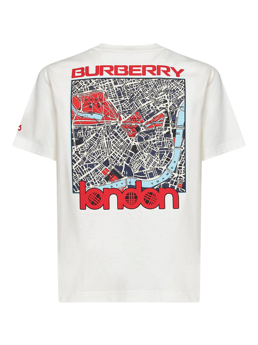 Chalk cotton T-shirt with London map print