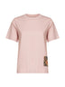 Bouquet pink cotton T-shirt with Check patch