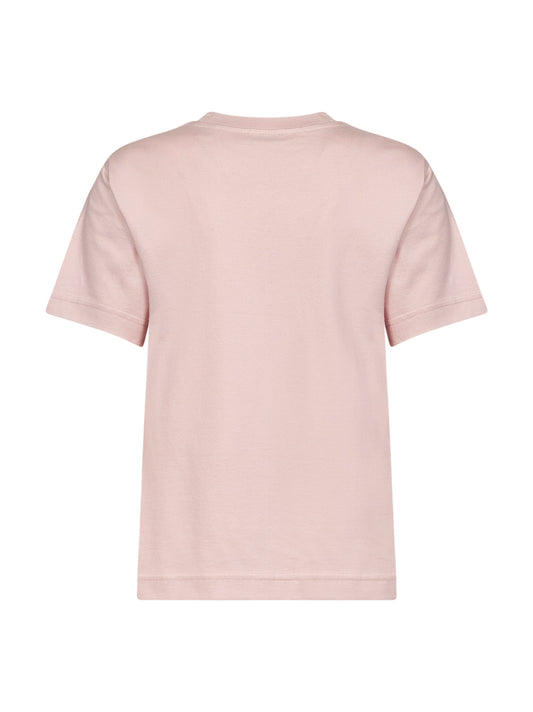 Bouquet pink cotton T-shirt with Check patch