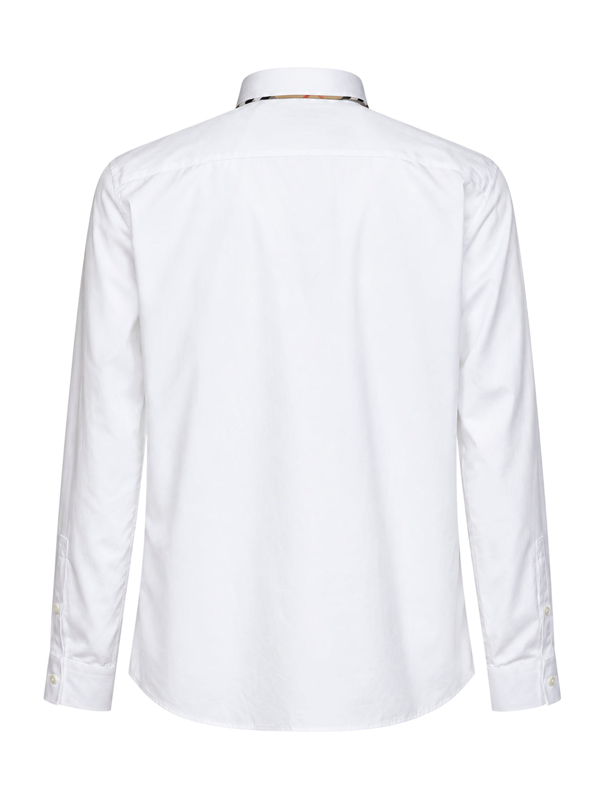 White poplin shirt with Check trim