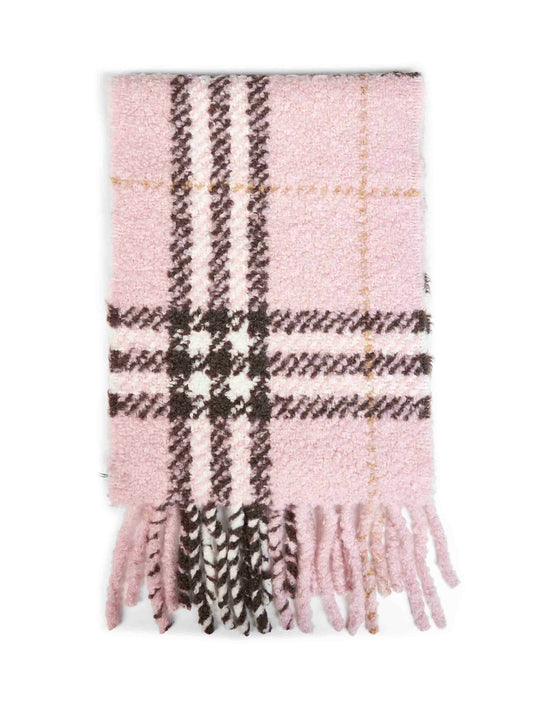 Sciarpa in bouclé di misto lana e alpaca Check rosa