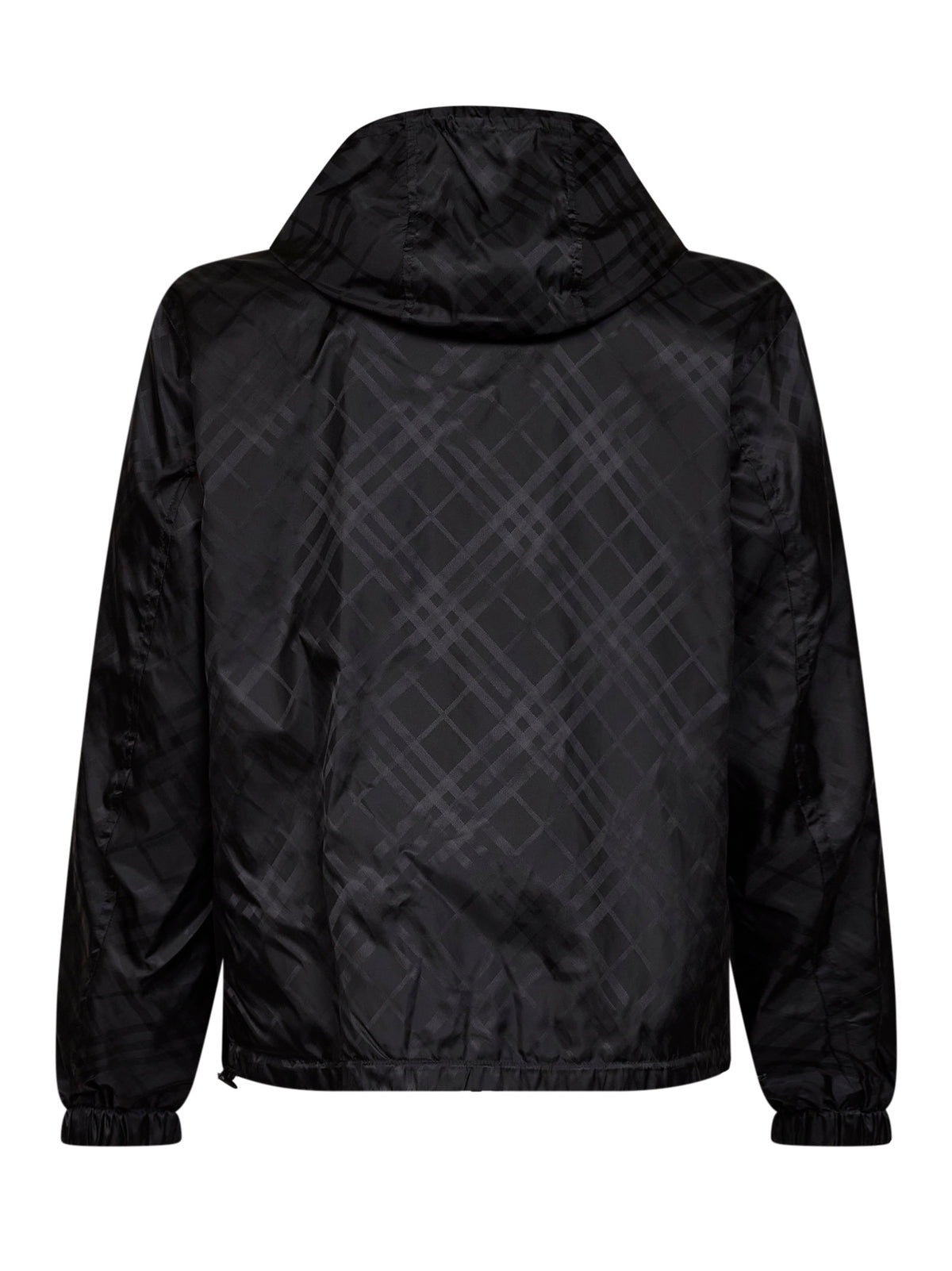 Black Newport Check reversible hooded jacket