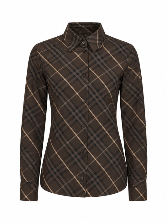Camicia con motivo Burbery Check multicolore<BR/>