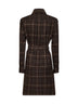 Brown Check flannel belted shirt dress