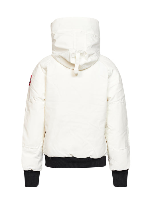 White Chilliwack hooded bomber jacket
