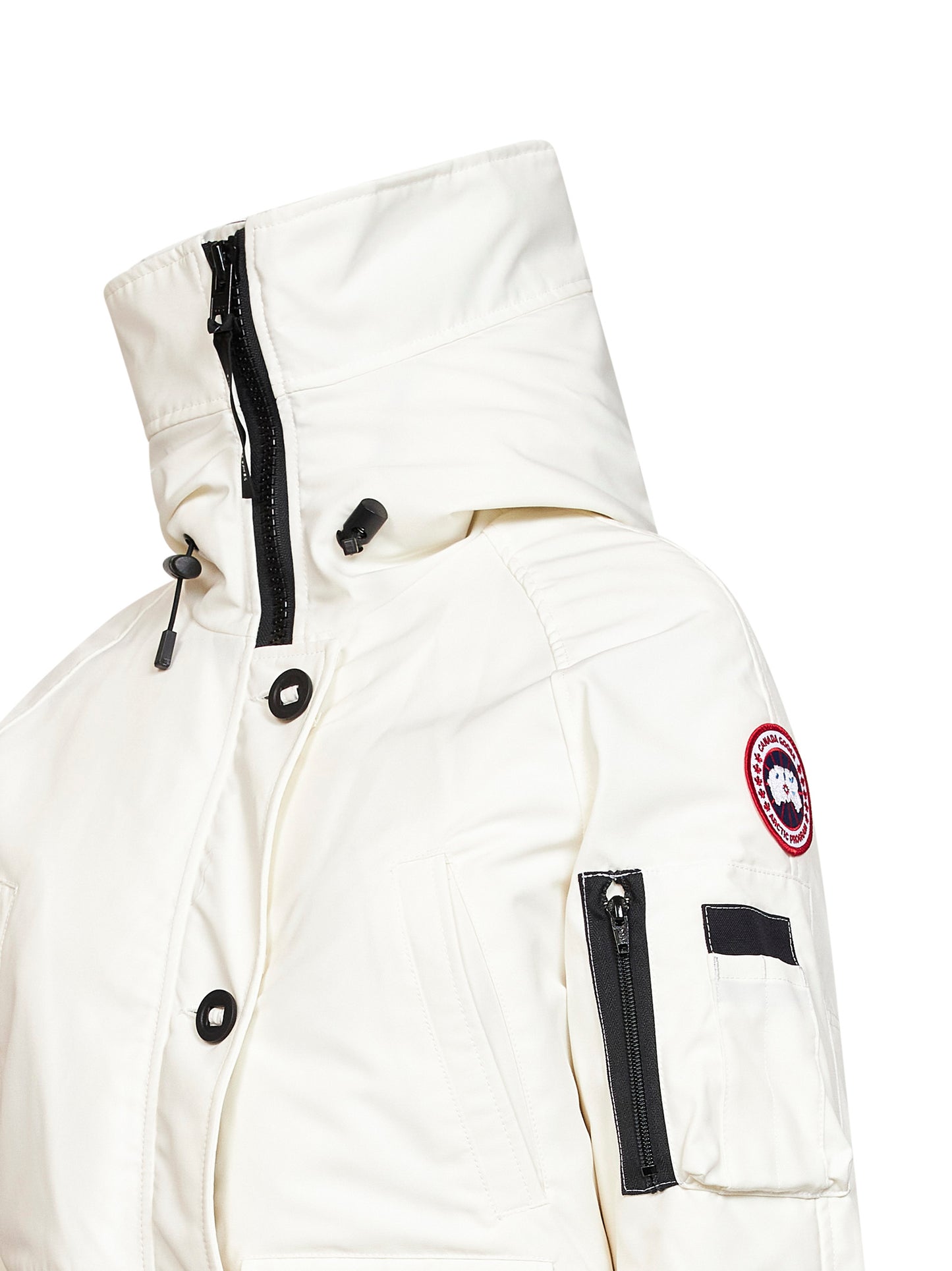 White Chilliwack hooded bomber jacket