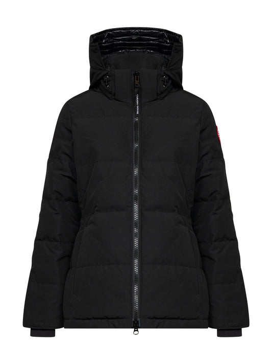 Black padded hooded Chelsea parka