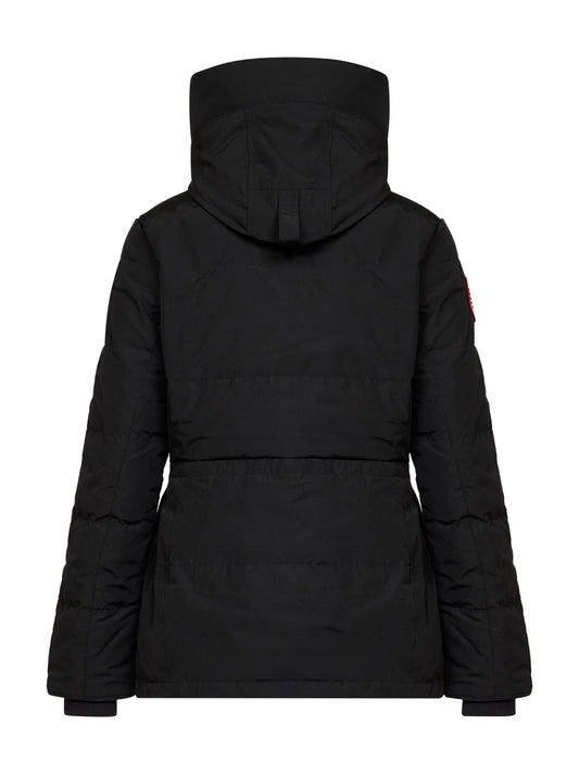 Black padded hooded Chelsea parka