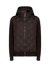 Brown hooded HyBridge® hybrid padded jacket