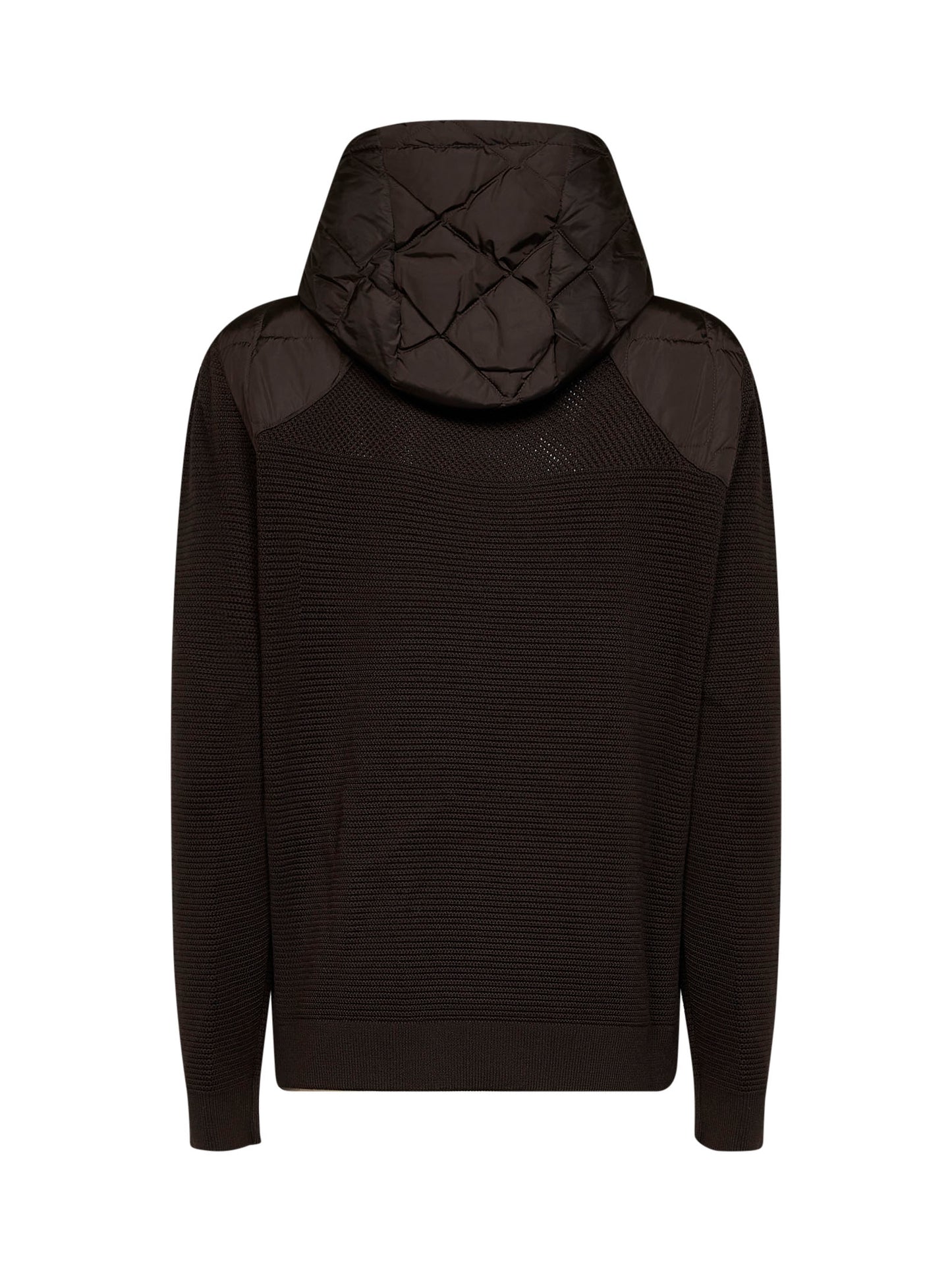 Brown hooded HyBridge® hybrid padded jacket