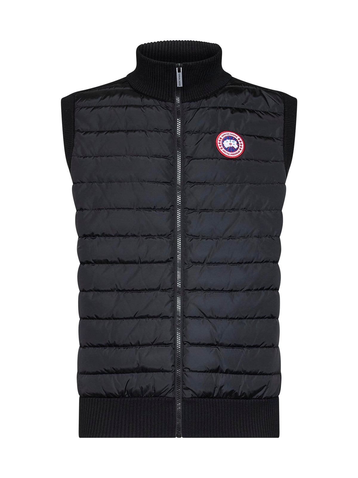 Black HyBridge knit sleeveless jacket