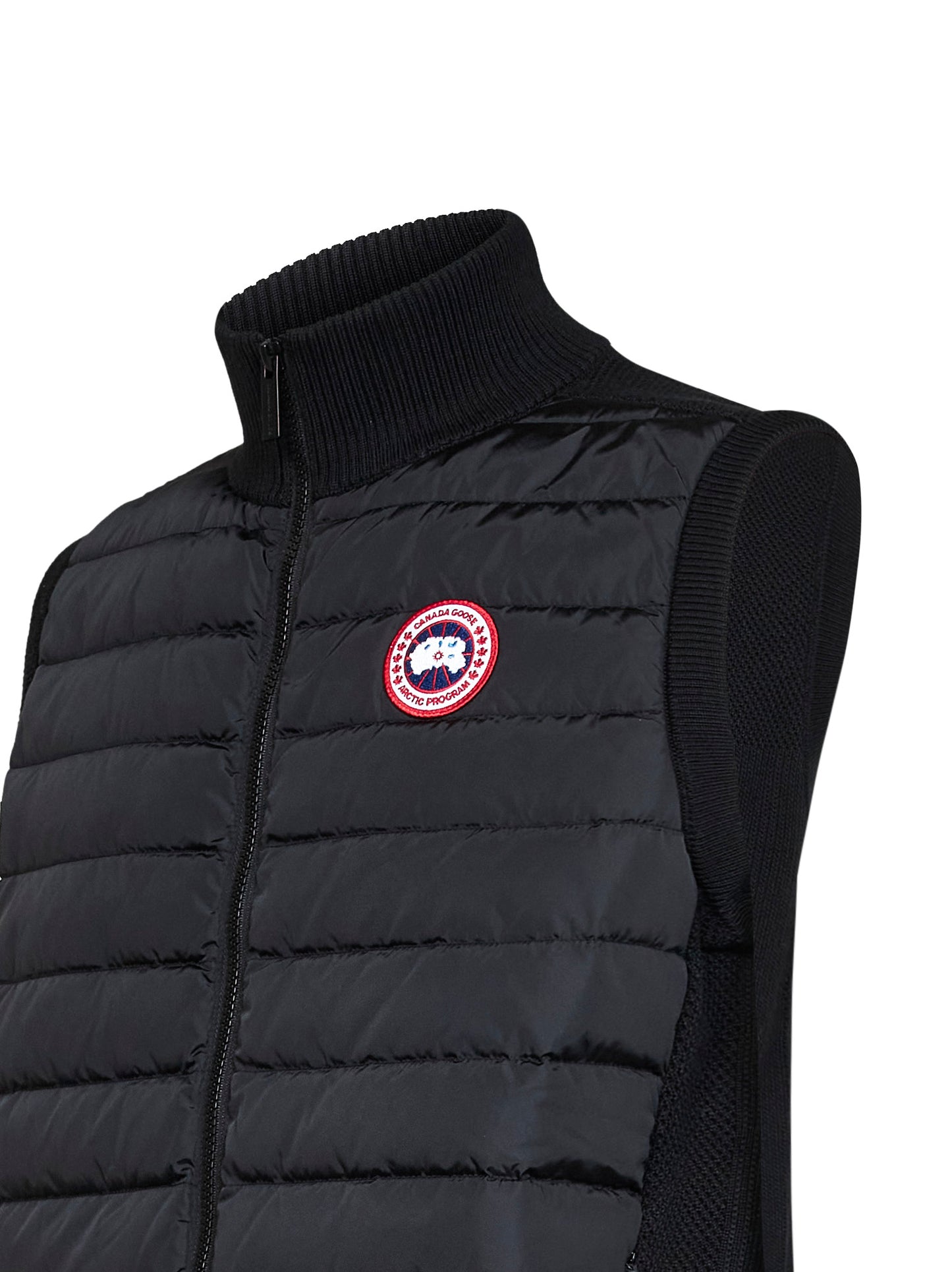 Black HyBridge knit sleeveless jacket