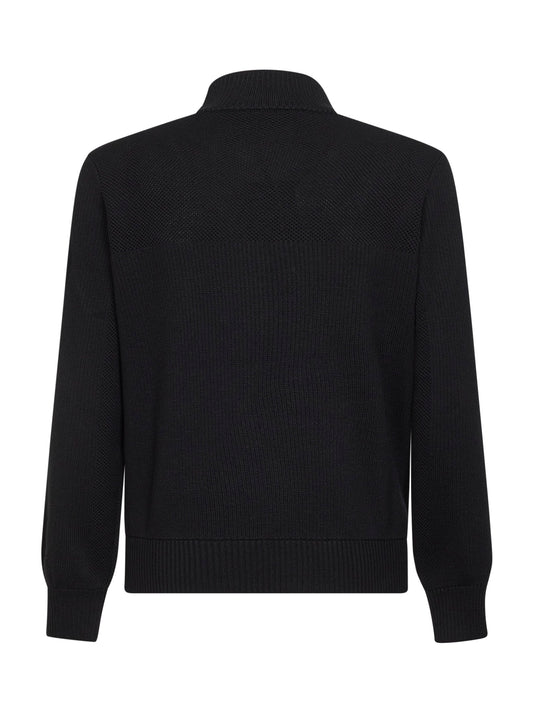 Black HyBridge knit jacket