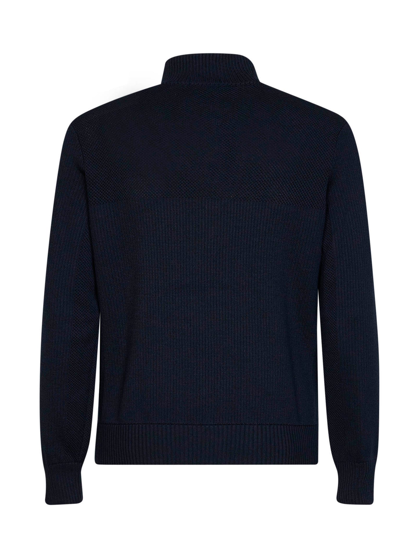 Blue hooded HyBridge® hybrid padded jacket