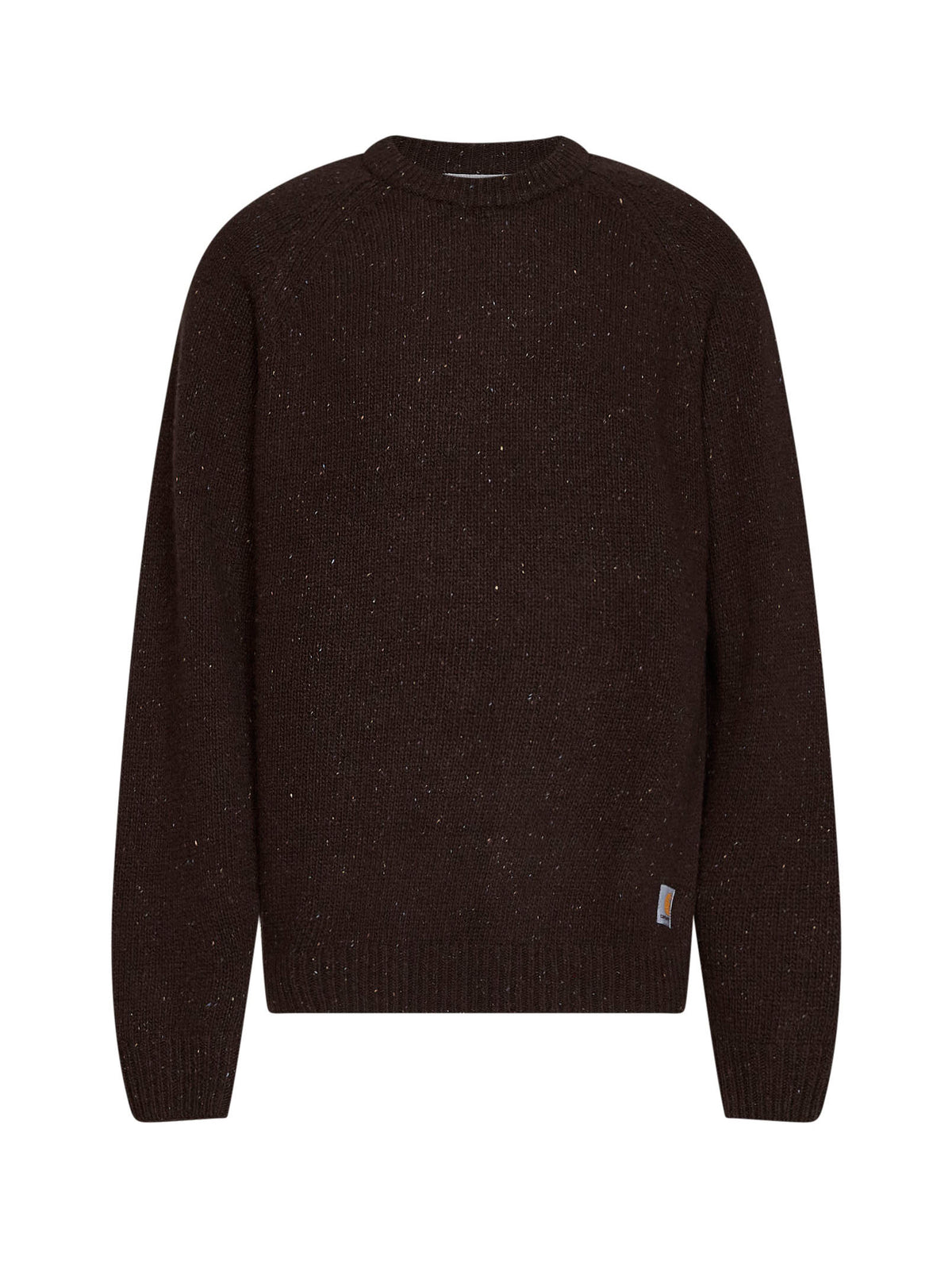 Maglione Anglistic Sweater in misto lana puntinata marrone<BR/>