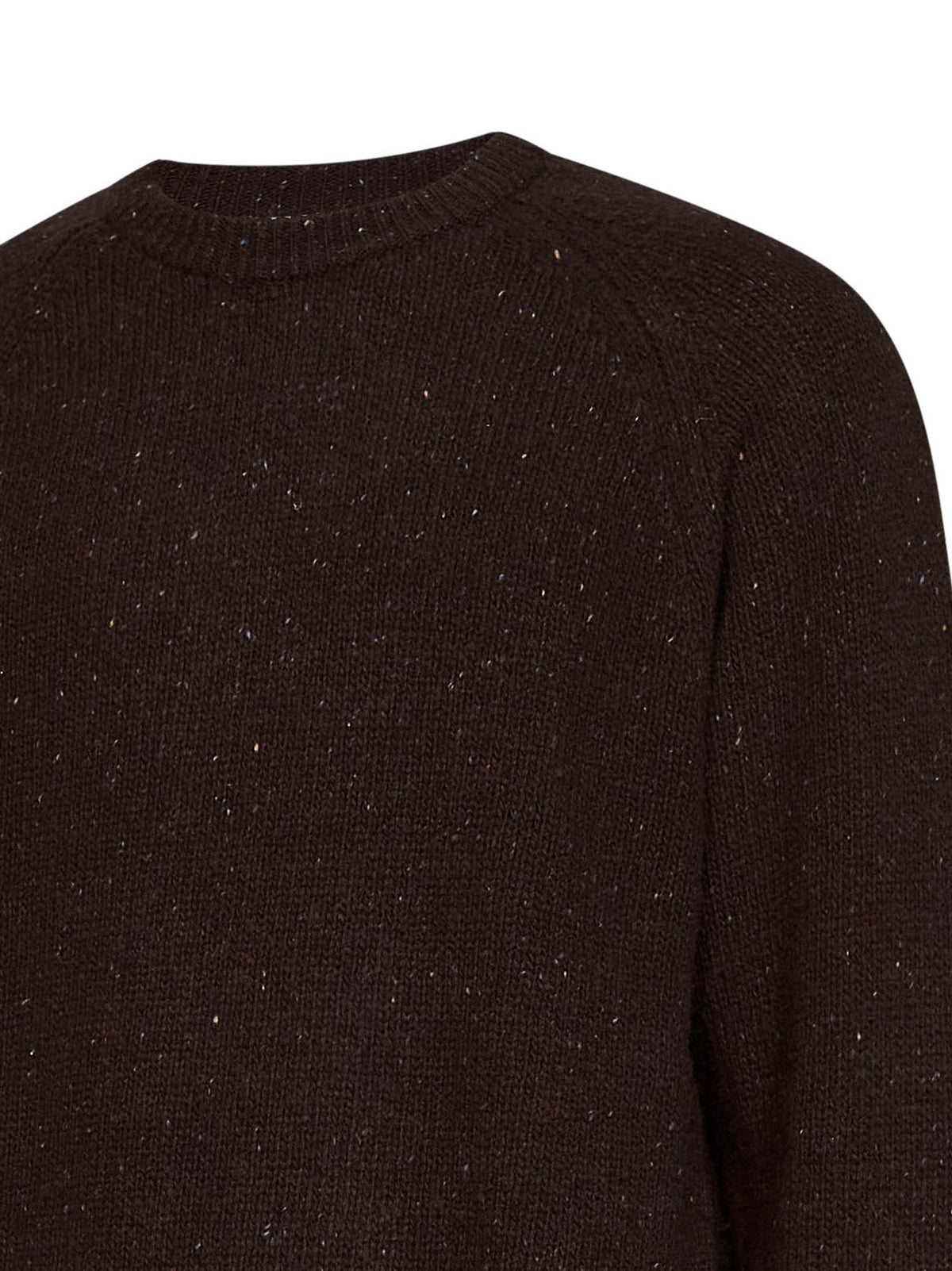 Maglione Anglistic Sweater in misto lana puntinata marrone<BR/>