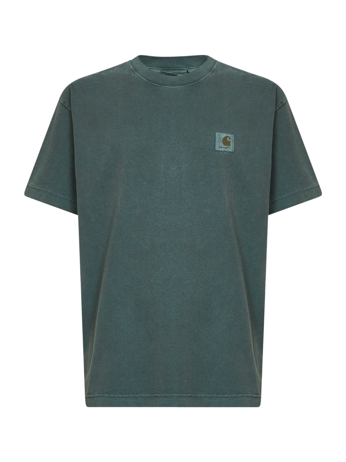 T-shirt girocollo con logo Nelson in cotone verde