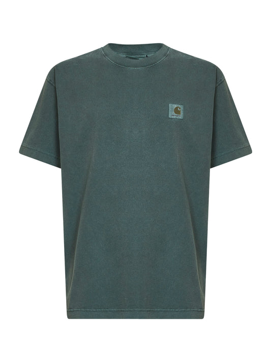 T-shirt girocollo con logo Nelson in cotone verde