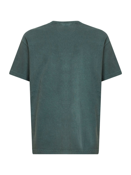 T-shirt girocollo con logo Nelson in cotone verde