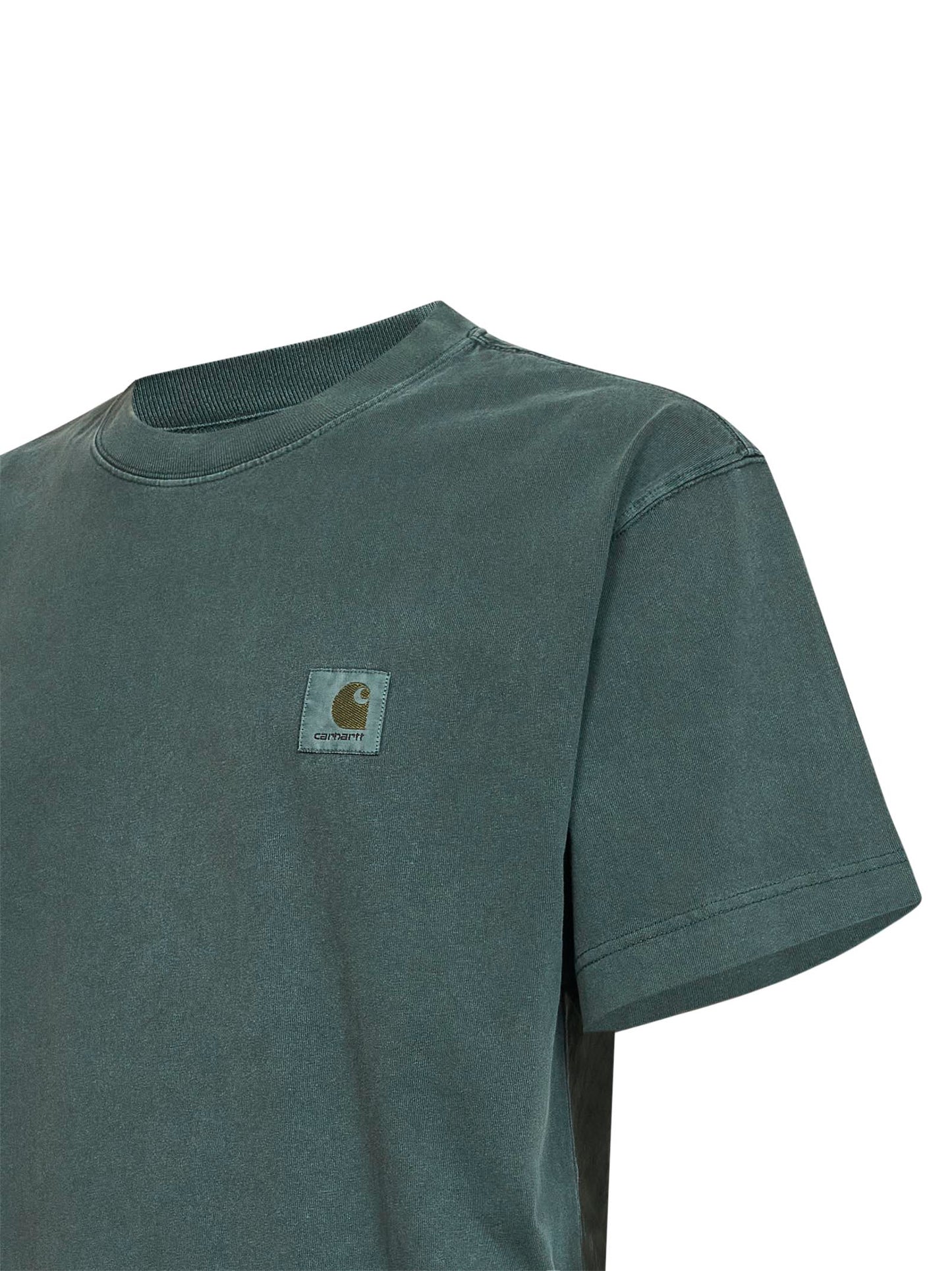 T-shirt girocollo con logo Nelson in cotone verde