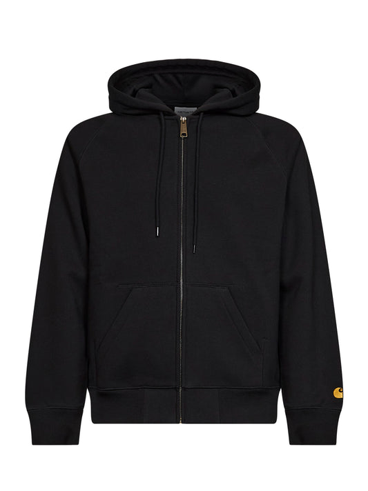 Felpa con zip e cappuccio Hooded Chase Jacket nera<BR/>