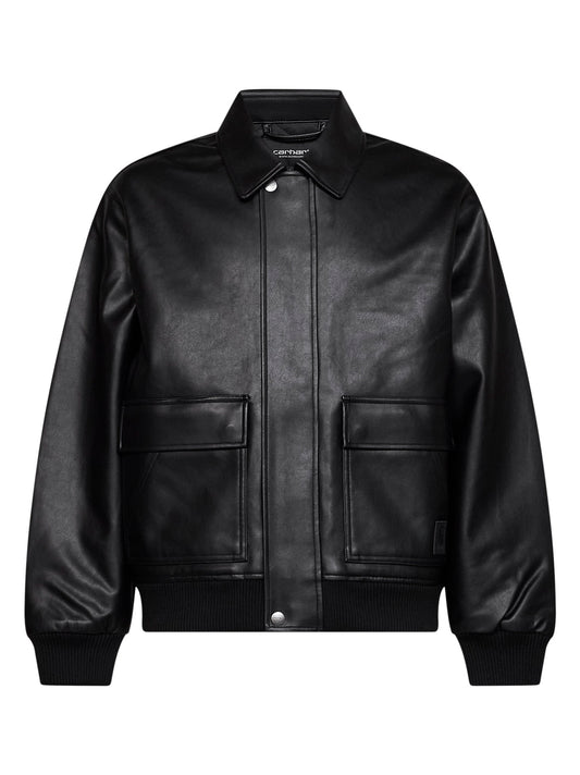 Black faux leather Arizona Jacket
