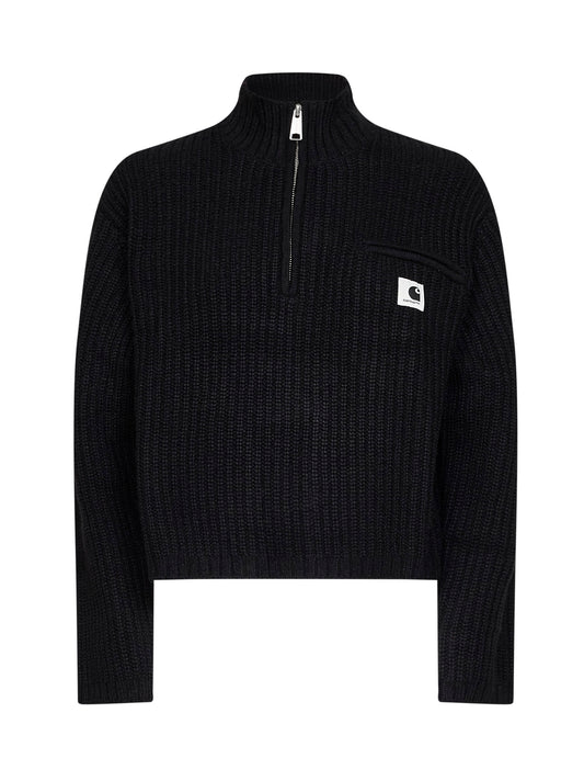 Black Women's Detroit Half Zip Sweater