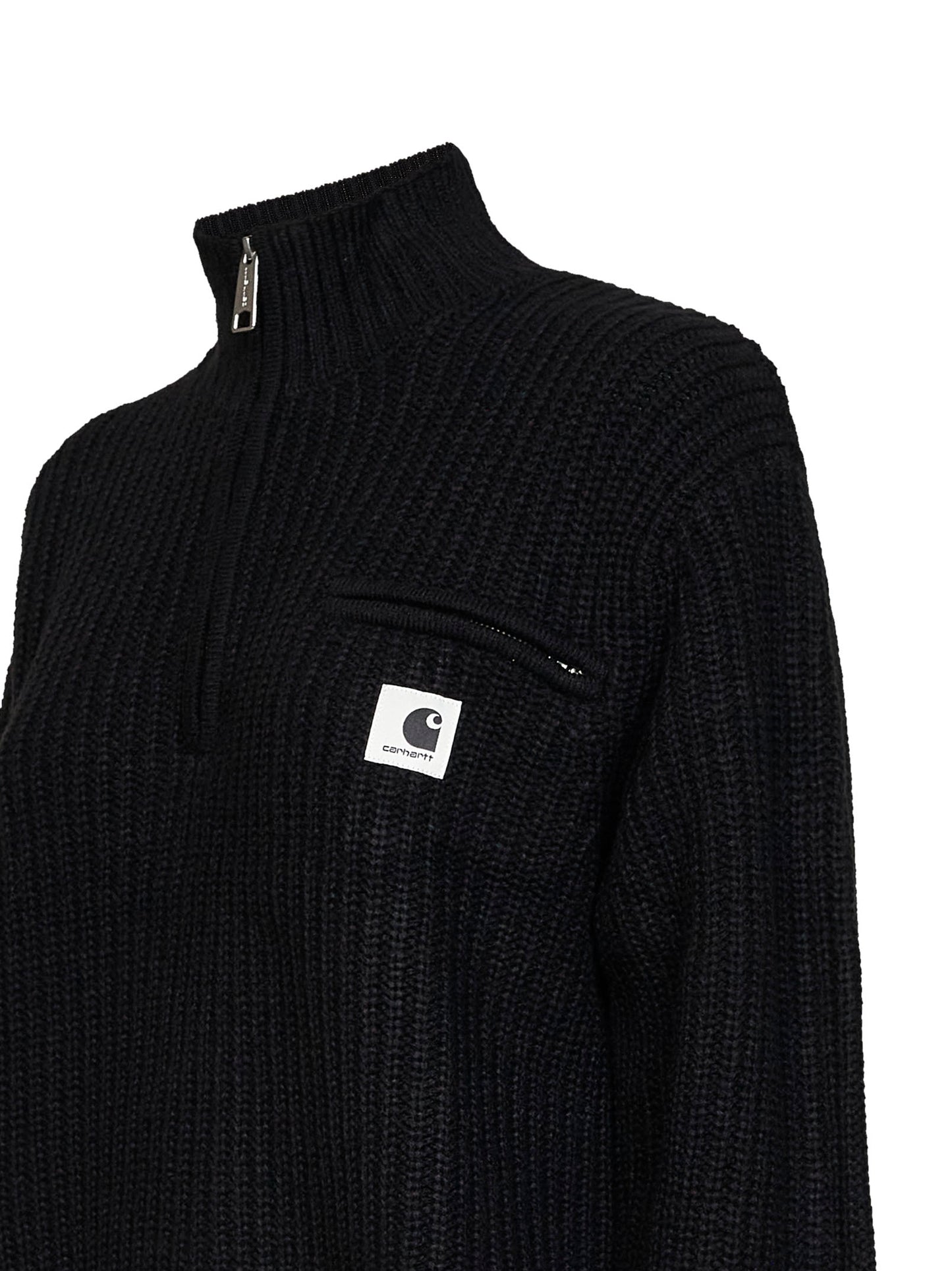 Black Women's Detroit Half Zip Sweater