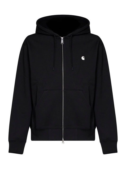 Black Hooded Mack Sweat Jacket zip-up hoodie