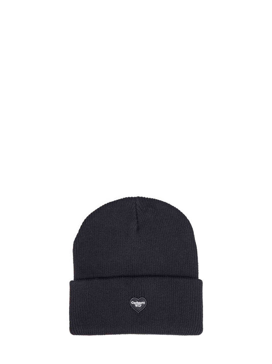 Black Small Heart Beanie
