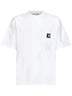 T-shirt girocollo con logo SS pocket in cotone bianco