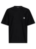 T-shirt girocollo con logo SS pocket in cotone nero