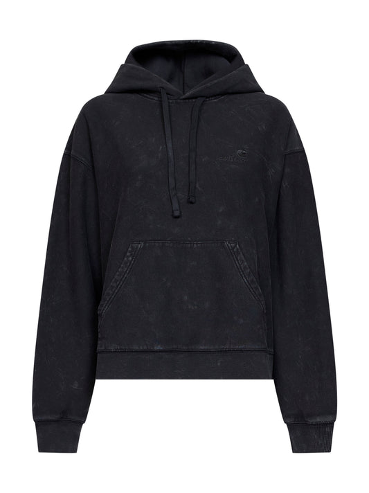 Black Nelson hooded cotton sweatshirt