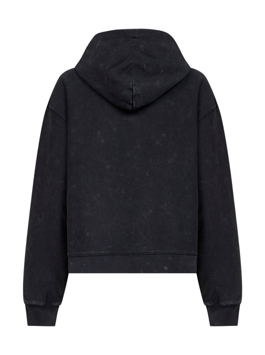Black Nelson hooded cotton sweatshirt