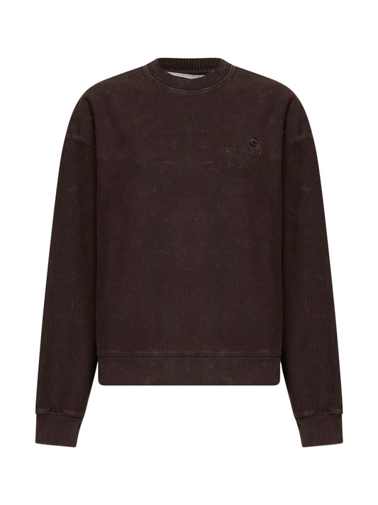 Brown crew neck Nelson cotton sweatshirt