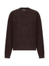 Felpa girocollo con logo Nelson in cotone marrone