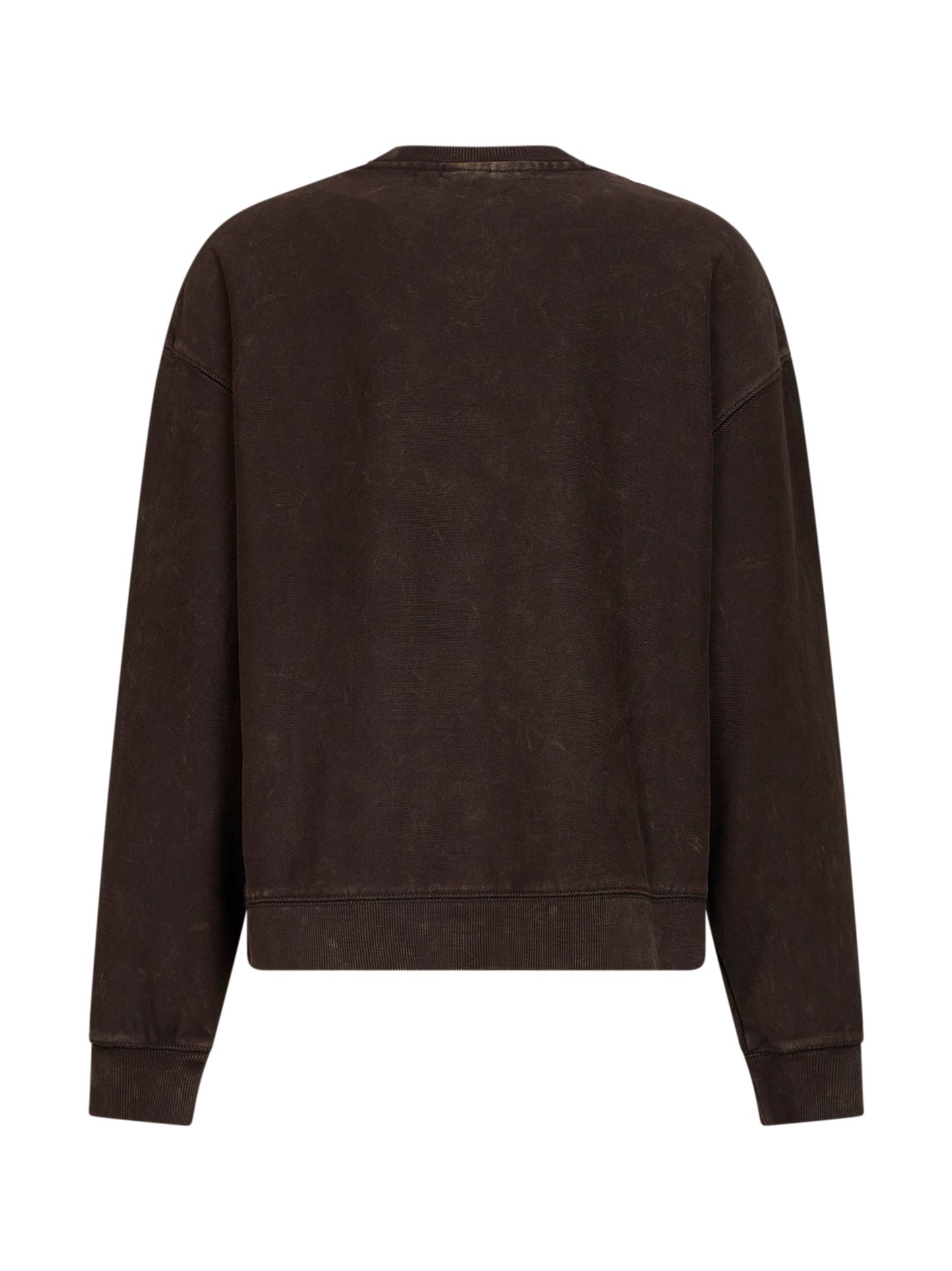 Felpa girocollo con logo Nelson in cotone marrone