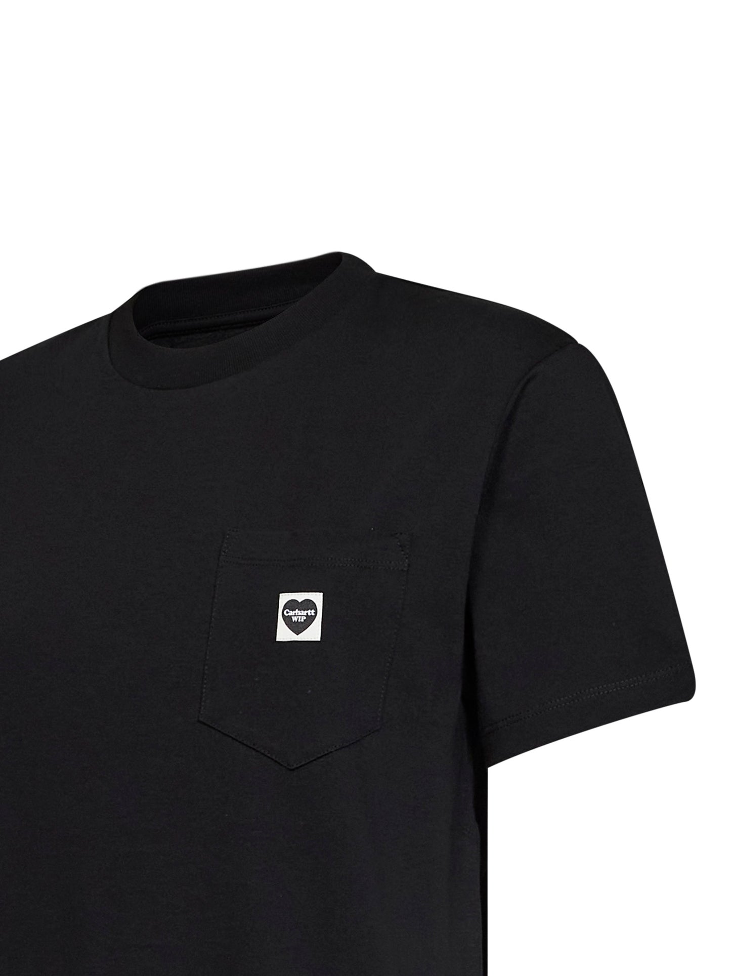 T-shirt Women's S/S Pocket Small Heart nera