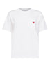 White Women's S/S Pocket Small Heart T-shirt